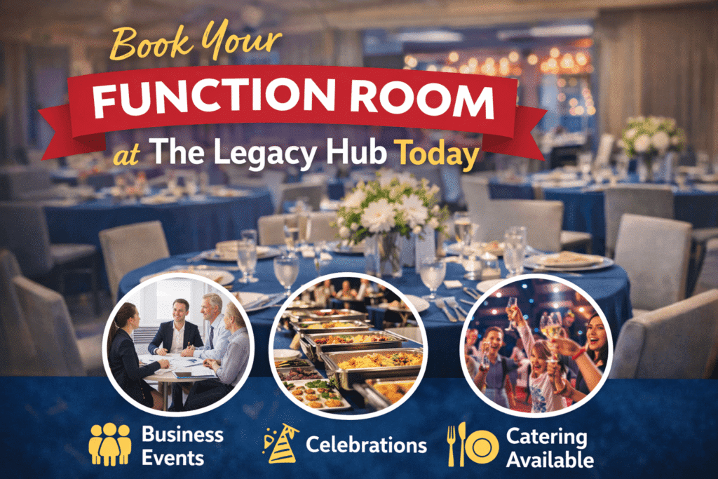 Book Your Function Room at The Legacy Hub Today